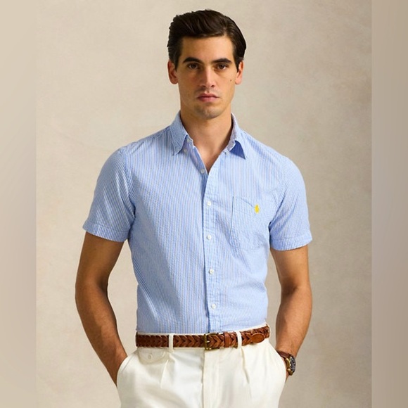 Ralph Lauren Prepster Classic Fit Seersucker Shirt Classic Fit- Men’s Large NWOT - Picture 1 of 5
